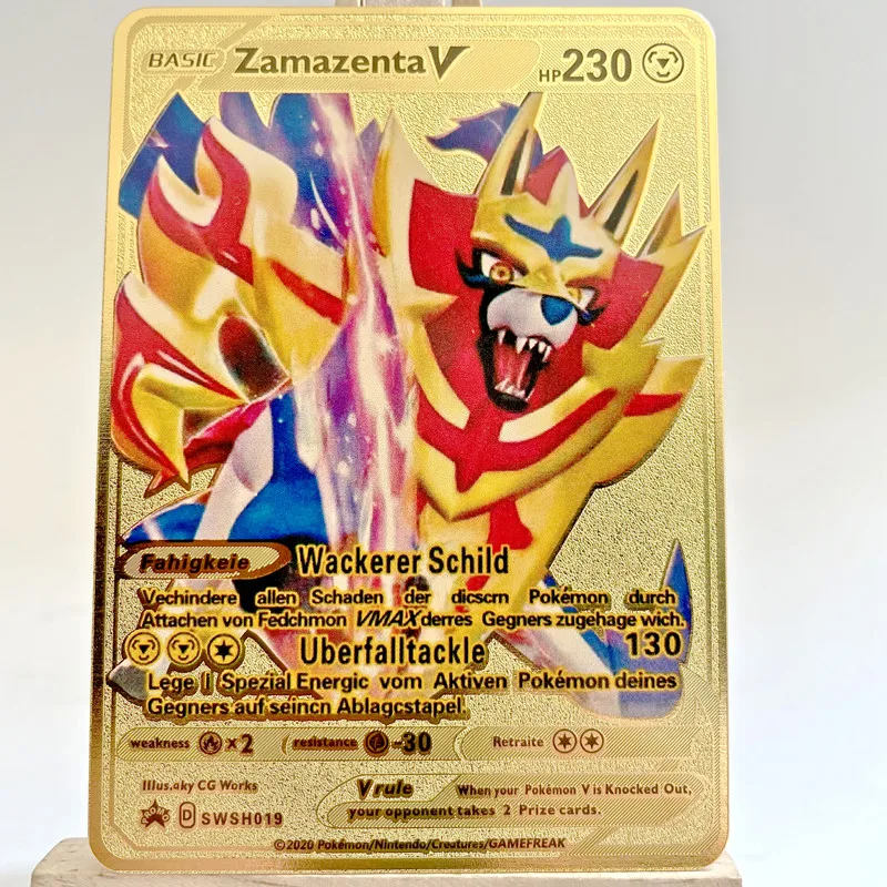 Pokemon 27 Styles New Mewtwo GX MEGA Gold Metal Card Super Game