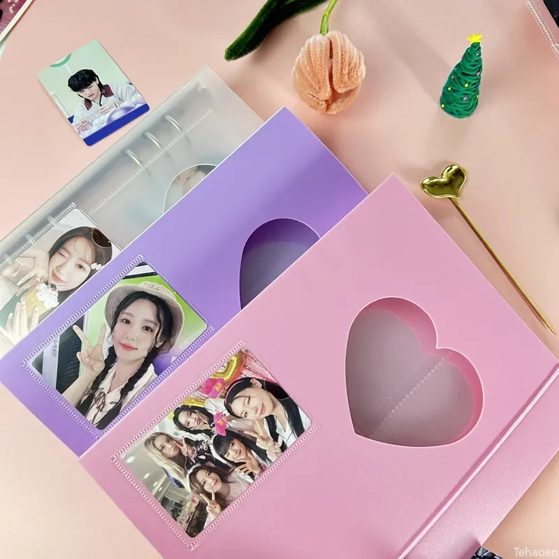 A5 Kpop Binder Photocards Holder Ins Album Book 3 Inch Album Heart Photo Card Student School Stationery Birthday Gifts