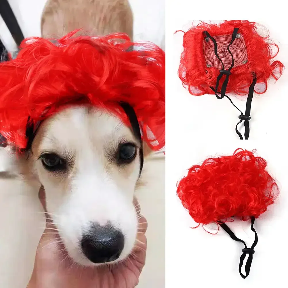 애완 동물 가발 코스프레 소품, 강아지 고양이 크로스 드레싱 헤어 세트, 재미있는 사진 소품 머리 액세서리, 장난 애완 동물 용품 의상, DIY