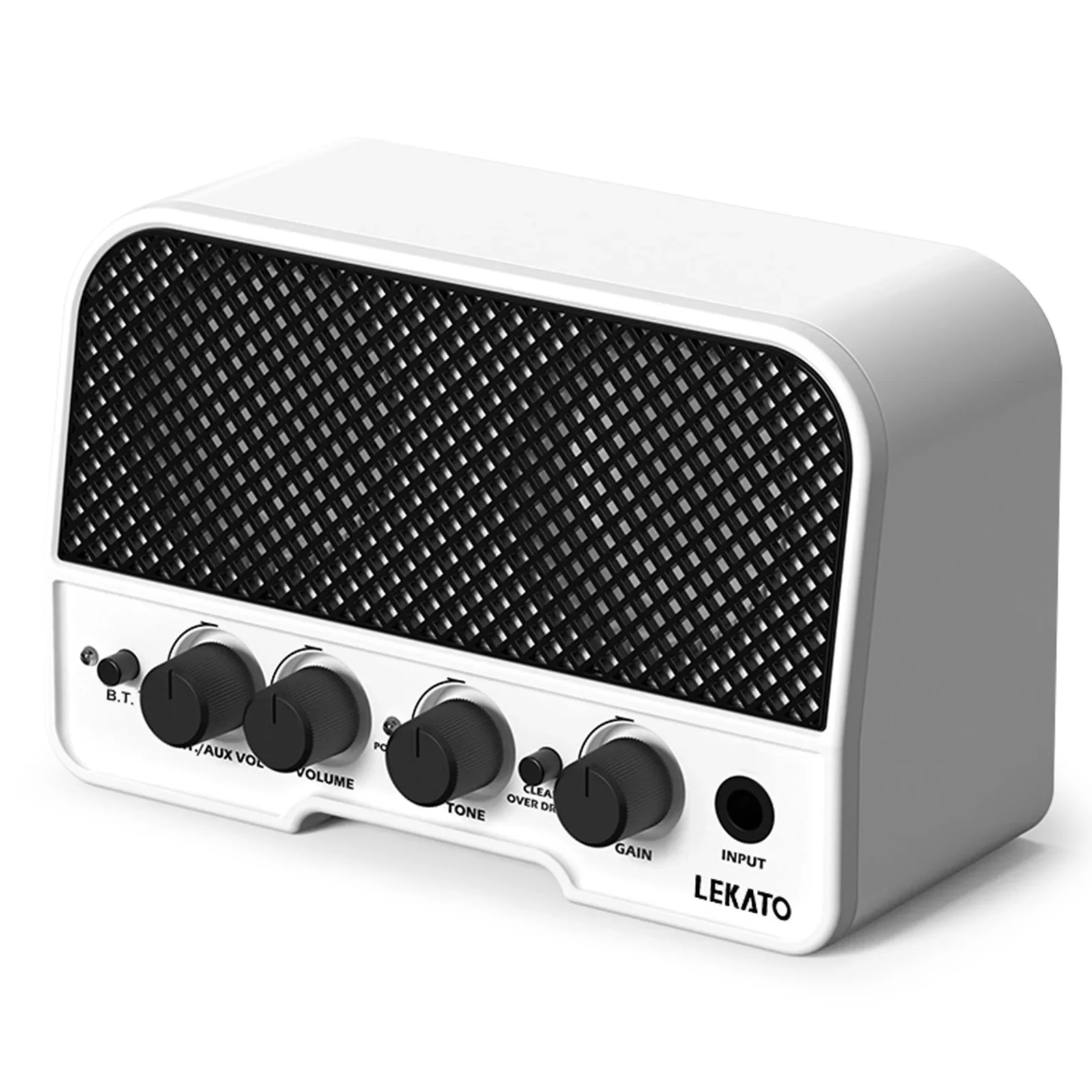 5W Mini Guitar Amp W/bluetooth Mixing & Headphone Out-Built-In Distortion Rechargeable for Silent Practice + Jam Along