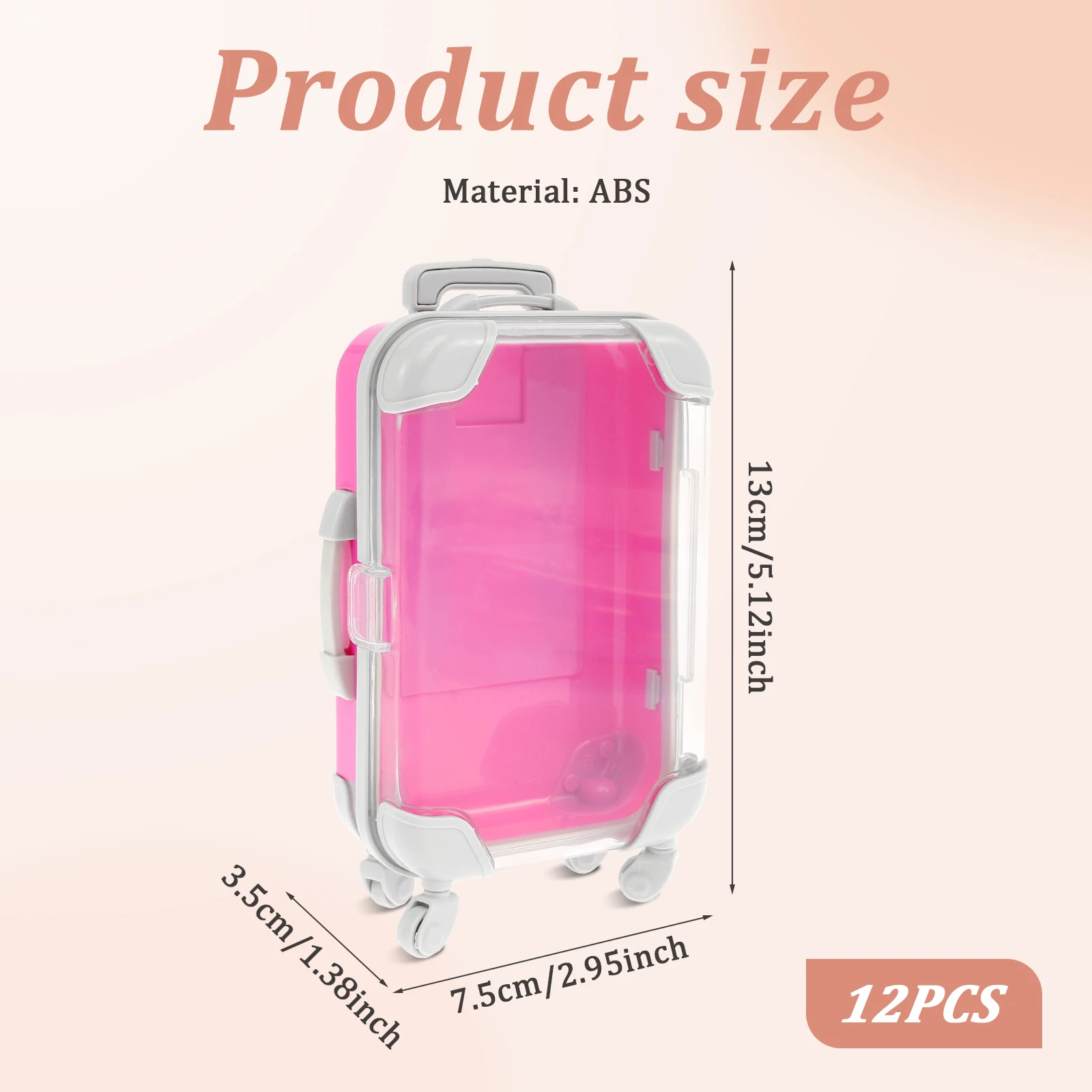 12Pcs False Eyelashes Packaging Empty Box Mini Suitcase Candy Boxes Colorful Clear Mini Trolley Case Packaging Box