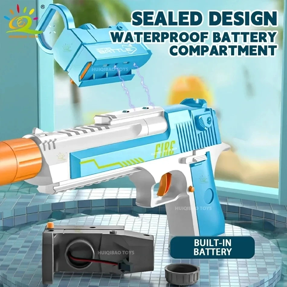 Desert Eagle Electric Auto Combat Light Linkage Water Gun Summer Outdoor Fantasy Fight Firing Shooting Toy for Children Boy Gift 4