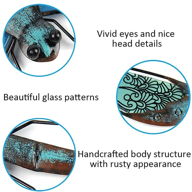 Decorazione Parete Geco In Metallo - 2 Pezzi Per Interni Ed Esterni, Porta Fortuna - Foto 5