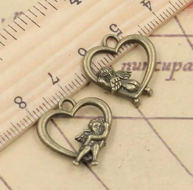 

20pcs 20x18mm Alloy Charms Heart Lover Angel Cupid Pendant EF3723