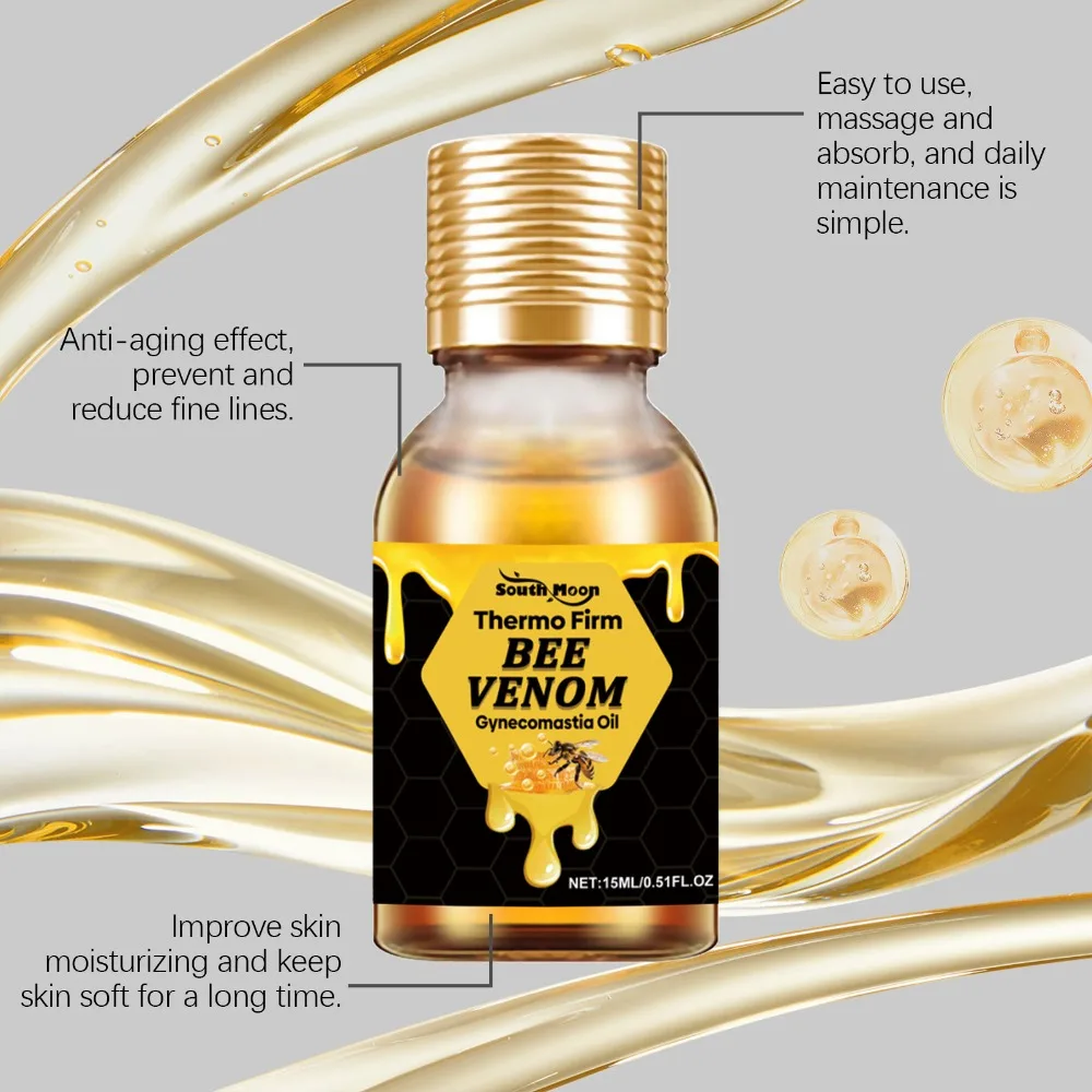 Gift Massage Bee Gynecomastia Heating Oil Tighten Serum Breast Enlargement Oil Breast Shaping 15ml Men Bee Men