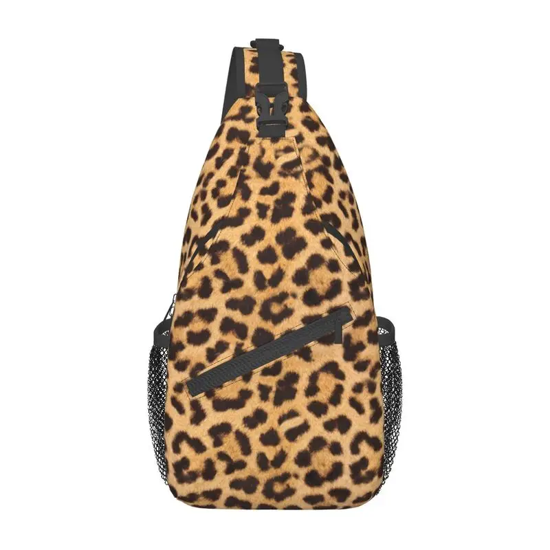 

Animal Leopard Pattern Sling Chest Crossbody Bag Men Casual Shoulder Backpack for Travel Cycling
