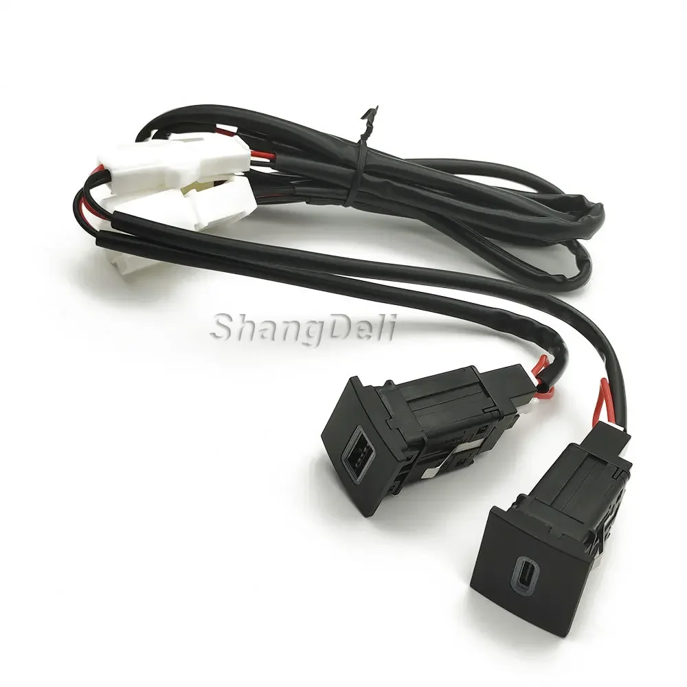 12V 빨간색 LED 자동차 소켓 충전기 VW 골프 6 MK6 Jetta 5 MK5 용 듀얼 USB PD 유형 C 포트 전화 충전기 전원 어댑터