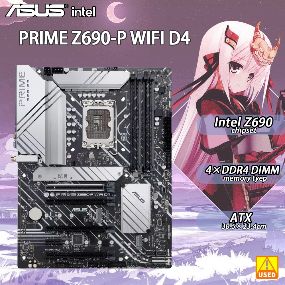 Scheda Madre Z690 Usata Asus Prime Z690-P Wifi D4 Chipset Intel Z690 Lga 1700 Compatibile Con 13A Generazione Ddr4 128Gb Pci-E 5.0