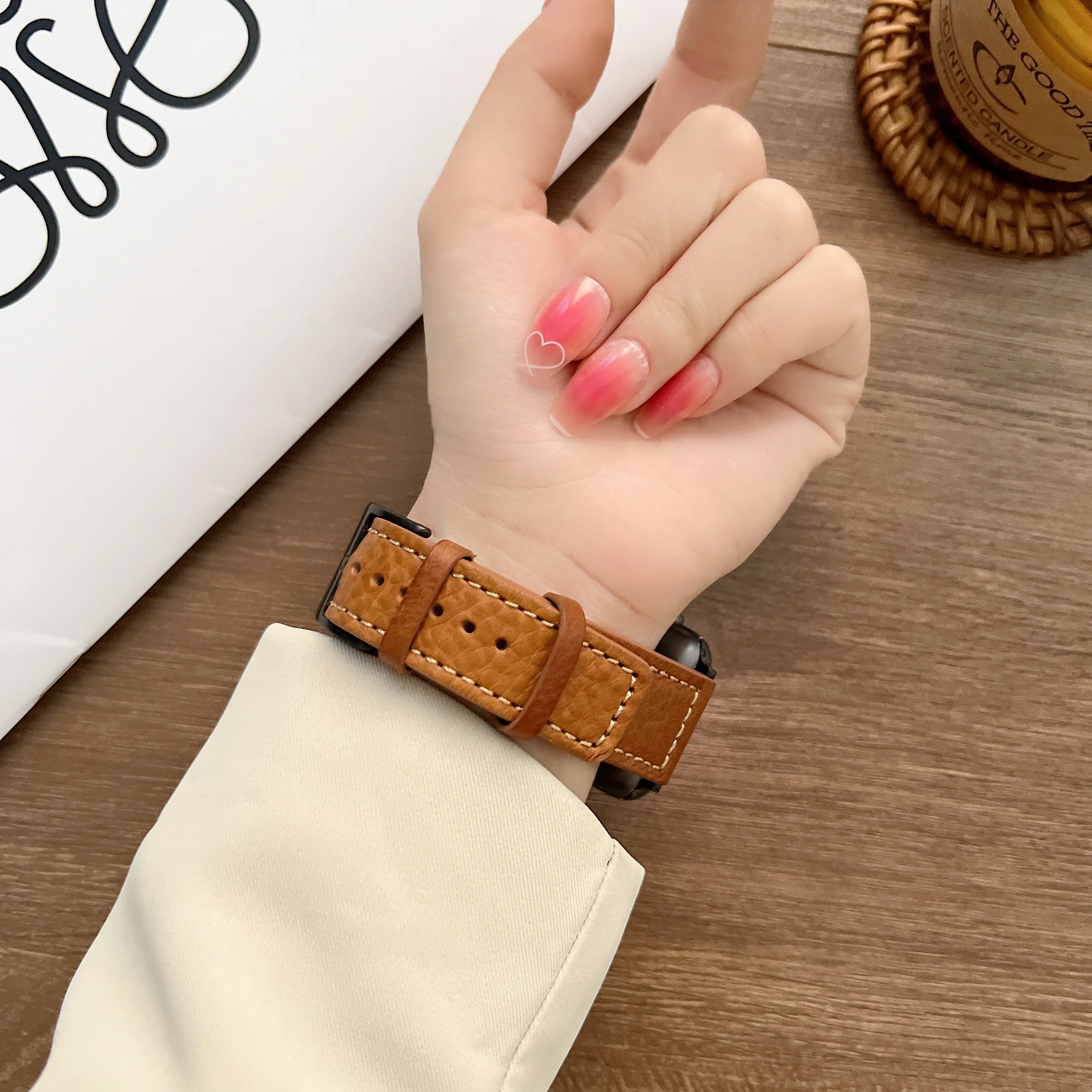 Genuine Leather Strap For Apple watch Ultra 8 7 49mm 45mm 41mm 6 5 4 SE 44mm 40mmBracelet Wristband For iwatch 3 42mm 38mm Belt