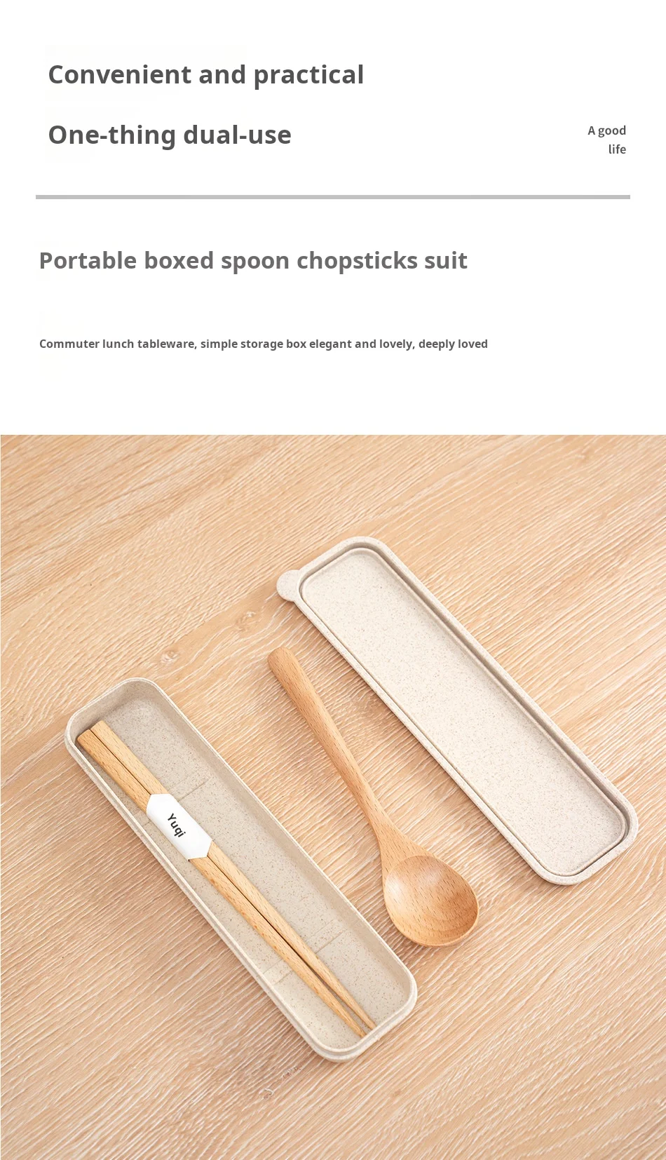 Description Picture 6 of itemLotus Wood, Nan Wood Dinnerware Set Portable Outdoor Travel Dinnerware Set Texture Is Easy To Store And Easy To Clean