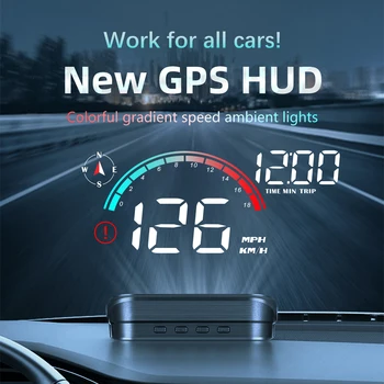 M22 Car HUD Head Up Display Universal Digital GPS Speedometer HD LCD Projection On Glass Windshield Projector for All Cars 1