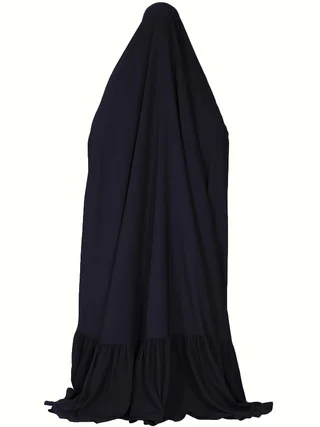 Ramadan Abaya Middle Eastern Muslim Solid Color Long Robe Kaftan, Chador Headscarf Dress, Islam Kebaya For Women Dubai Khimar