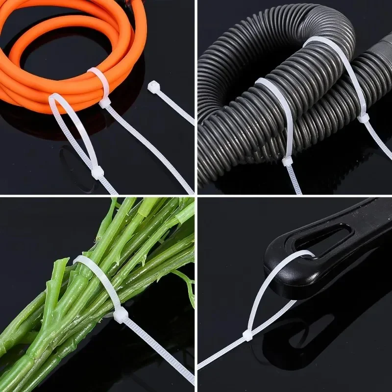 Description Picture 6 of item200/100Pcs Nylon Cable Ties Adjustable Self-locking Cord Ties Straps Fastening Loop Reusable Plastic Wire Ties for Home Office