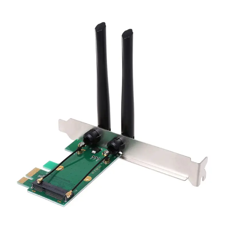 안테나 2개가 있는 무선 네트워크 카드용 WiFi 어댑터 미니 PCI-E-PCIE