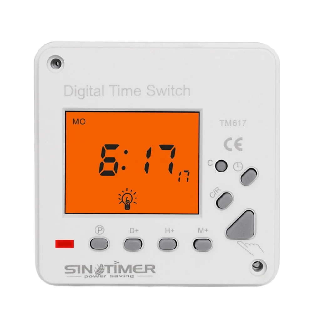 

TM617 110V/220V Time Switch Intelligent Backlight Large Screen Time Control Switch Timer 72x72mm Panel or DIN Rail Installation