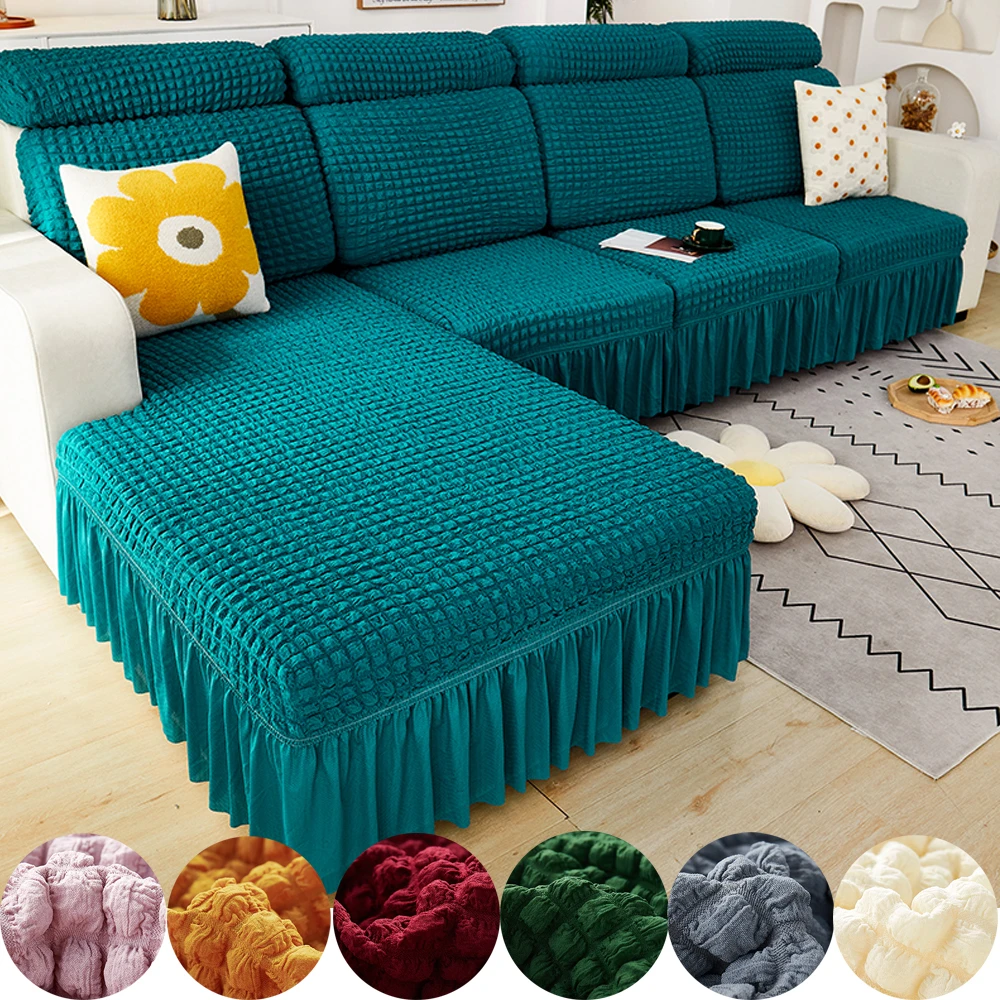 Luxury Thick Sofa Seat Cushion Cover Elastic Sofa Seat Cover 1/2/3/4 Seater Polyester Stretch
