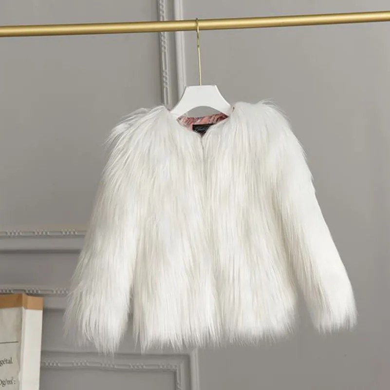 Winter Girls Faux Fur Coat Cotton Padded Thicking Baby Girls Jacket Fur Baby Girl Clothes Warm Winter Parka Outerwear