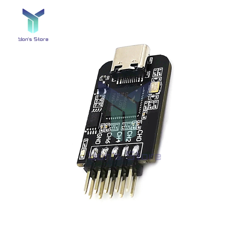 8 Channel Mini Logic Analyzer Type-C Interface MCU ARM FPGA Debugging Tool 16-24Mhz Sampling Logic Analyzer Support Windows/Mac 3