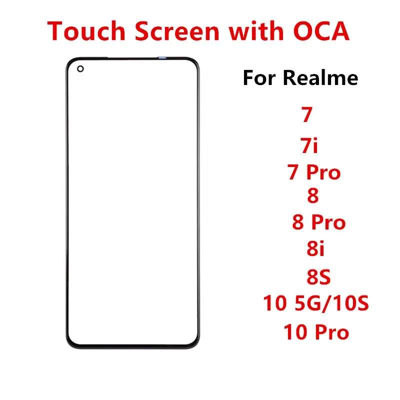 Outer Screen For Realme 10 7 7I 8 Pro 4G 5G Front Touch Panel LCD Display Out Glass Cover Lens Repair Replace Parts OCA