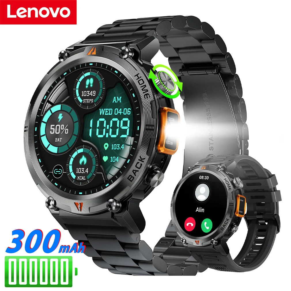 

Lenovo GT4 Pro New Smart Watch Men AMOLED Outdoor Smartwatch With Flashlight Sport Fitness Bracelet For Huawei Xiaomi All Phone