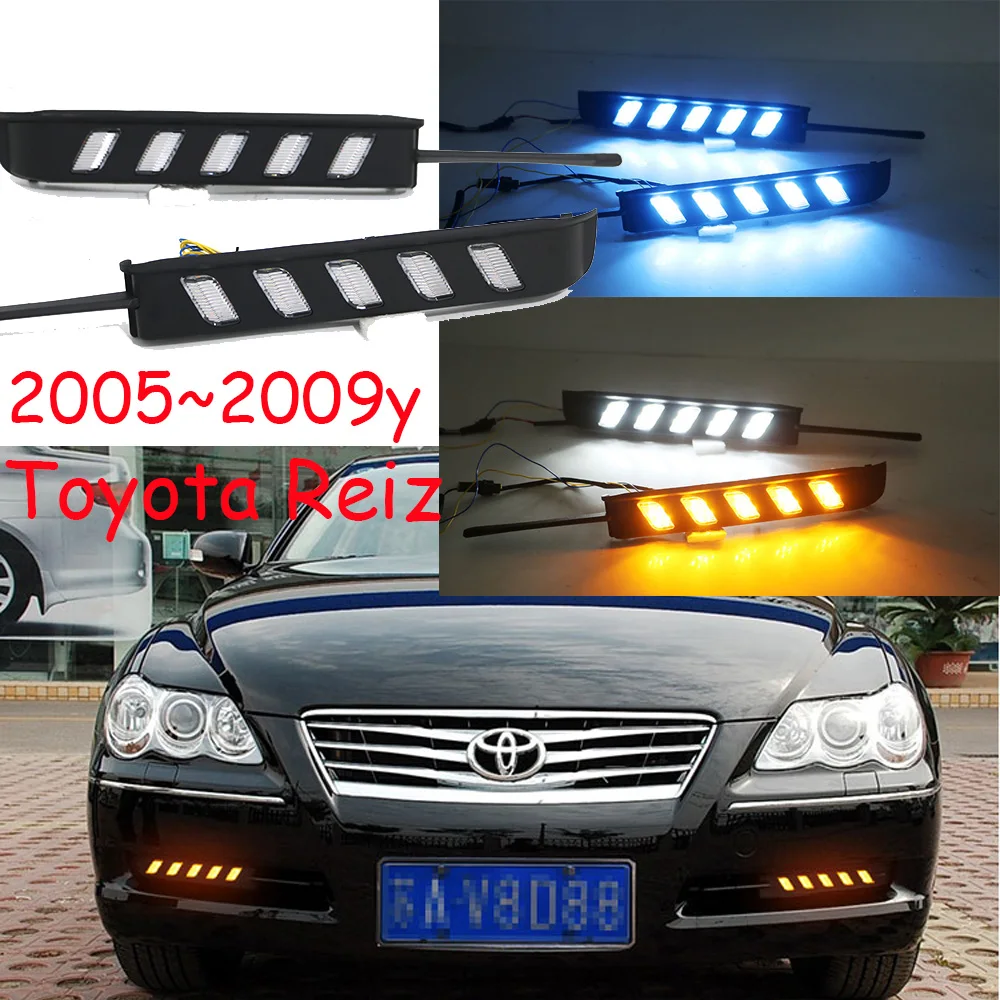 

Автомобильный бампер Dynamic 2005 ~ 2009y для Toyota Reiz, дневсветильник Mark X, автомобильные аксессуары, светодиодный ные дневные ходосветильник огни mark X reiz, противотуманные фары