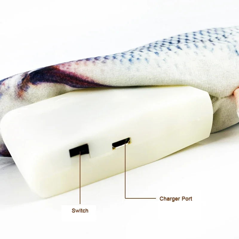 Pet Cat Pet Dog Soft Plush Toy USB Charging Simulation Fish Interactive Training Grinding Teeth Chewing Toy
