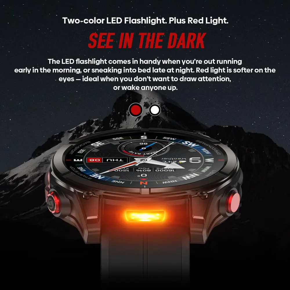 New Zeblaze Stratos 4 Pro GPS Smart Watch 1.43''AMOLED Display Dual-Color Flashlight Music Storage 170+ Workout Modes SmartWatch