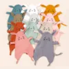 New Baby Cotton Comforter Blanket Cute Cats Newborn Sleeping Dolls Rabbit Ears Sleep Toy Soothe Appease Towel Bibs Saliva Towel 1