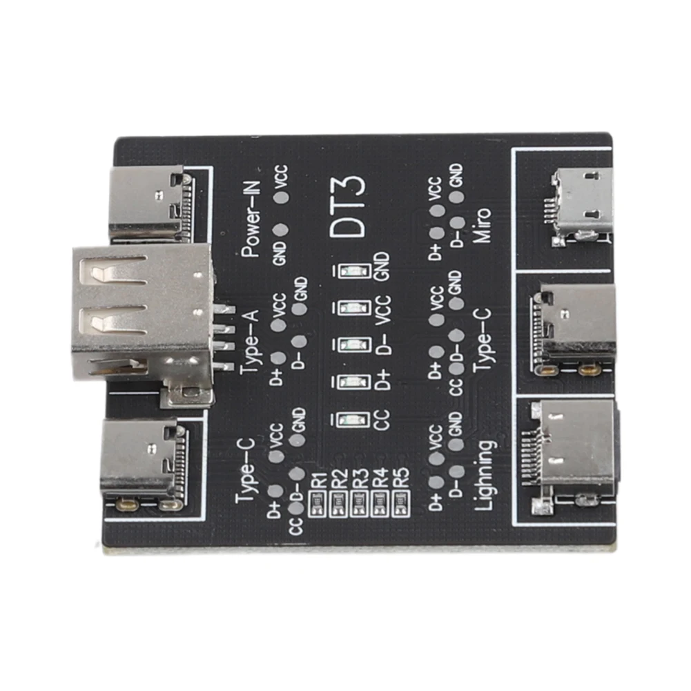 DT3 USB 케이블 테스터 USB Type-C 데이터 케이블 감지 보드 날짜 케이블 온오프 감지 아이폰 안드로이드용 USB 케이블 검사기