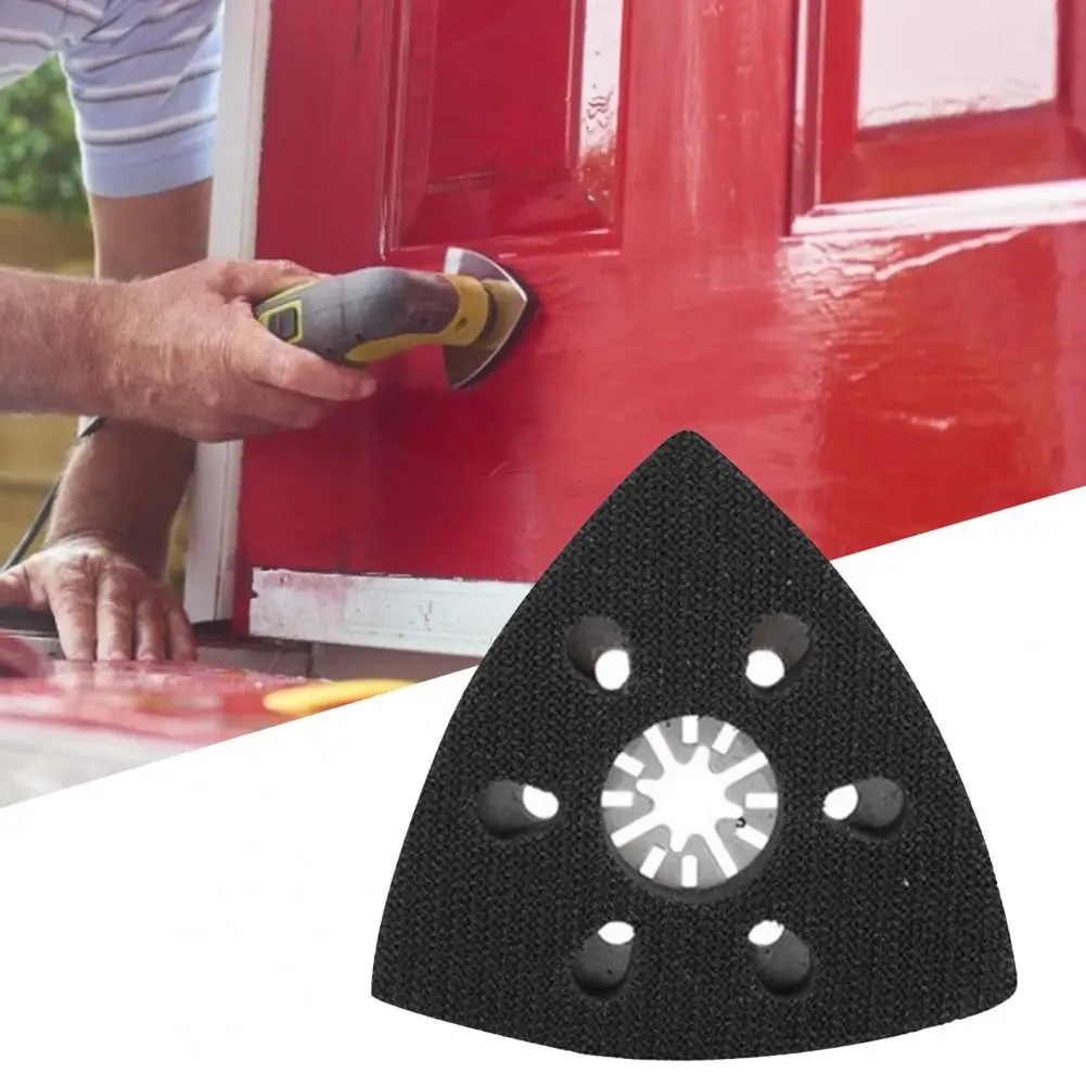 Woodworking Sanding Pad 90mm Sand Pad 6 Holes Sanding Pad Quick Release Universal Triangular Sand Saw Blade for Woodworking Multitool Sanding