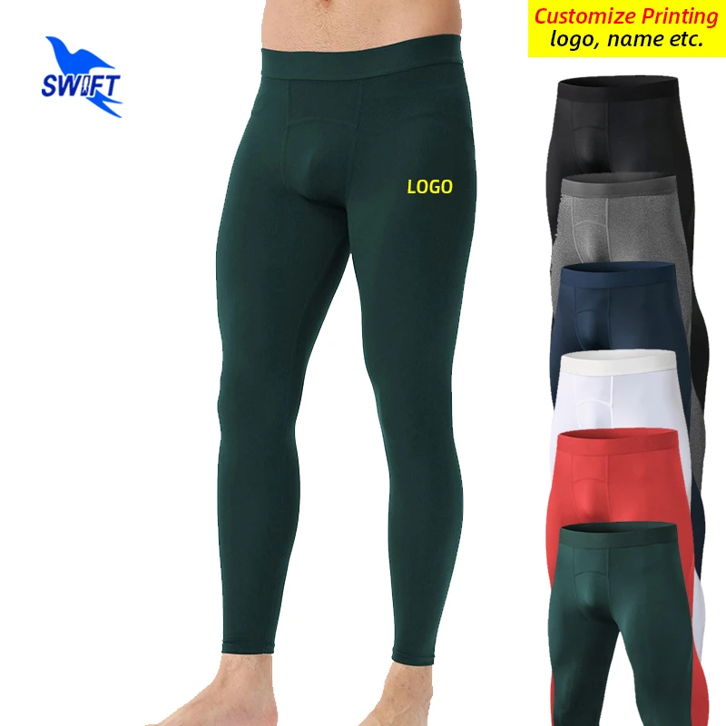 Summer Breathable Compression Running Tights Men Quick Dry Stretch Sports Leggings GYM Fitness Long Training Pants Customized