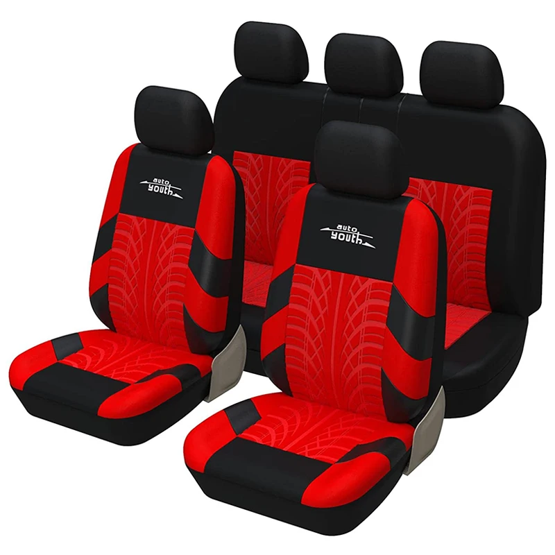 AUTOYOUTH Car Seat Covers Set Universal Fit Most Car covers with Tire Track Detail For LADA ВАЗ Granta Cross 2018 2019