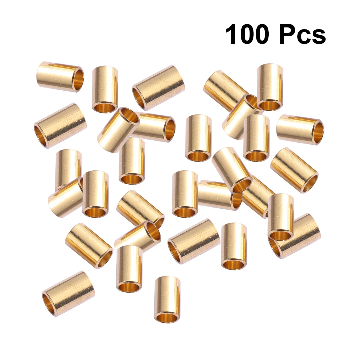 

100 Pcs Round Tube for Necklace Metal Beads Loose Beading Kits Jewelry DIY Rings