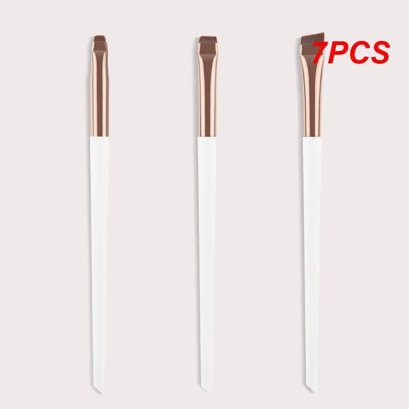 

7PCS Blade Makeup Brushes Angled Thin Eyebrow Brush Flat Fine Eyeliner Brush Professional Liner Brow Beauty Make Up Tools