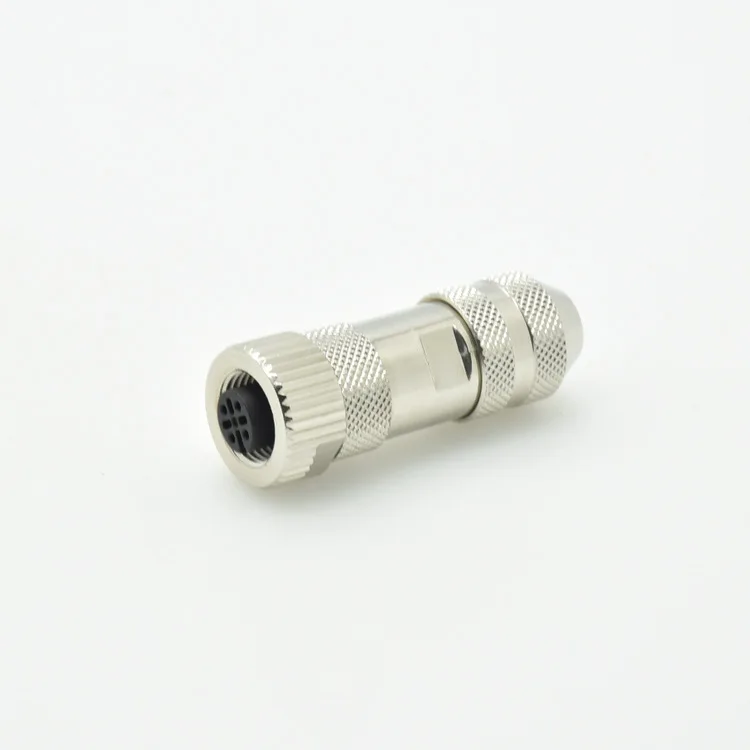 

Metal shielded connector M12-4P female plug A code waterproof aviation plug 12M Electronic Accessories & Supplies EL Products