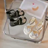 Girls Bowtie Gladiator Sandals Summer Rhinestone Strap Kids Sandal Open-toe Fashion Children Causal Thick Bottom Roman Sandals 4