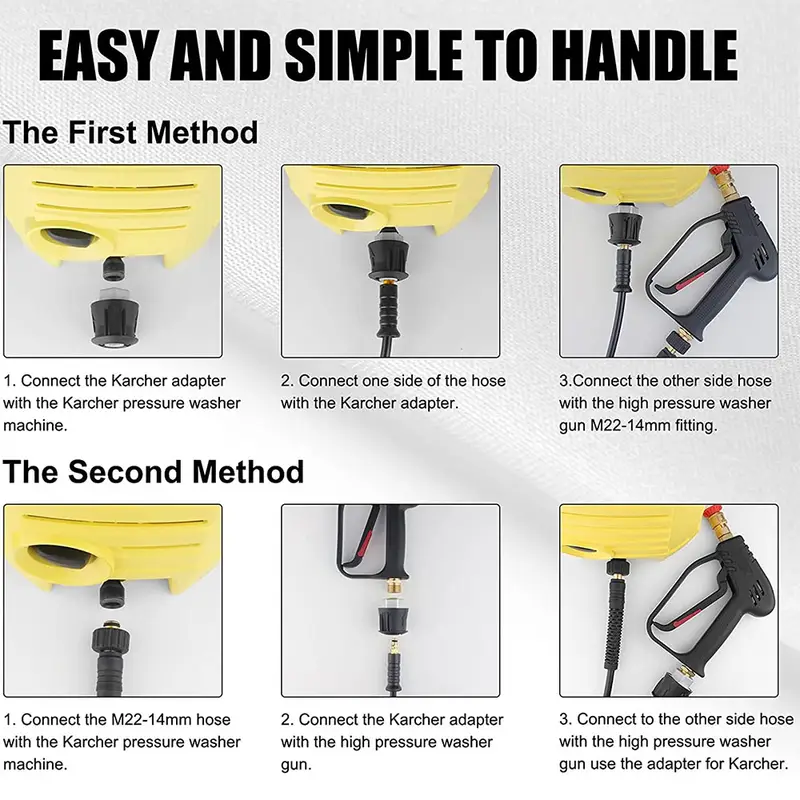 Pressure Washer Quick Fitting Adapter for Gun and Power Washer to M22 14mm Female Fitting For Karcher Lavor Bosch - Image 4