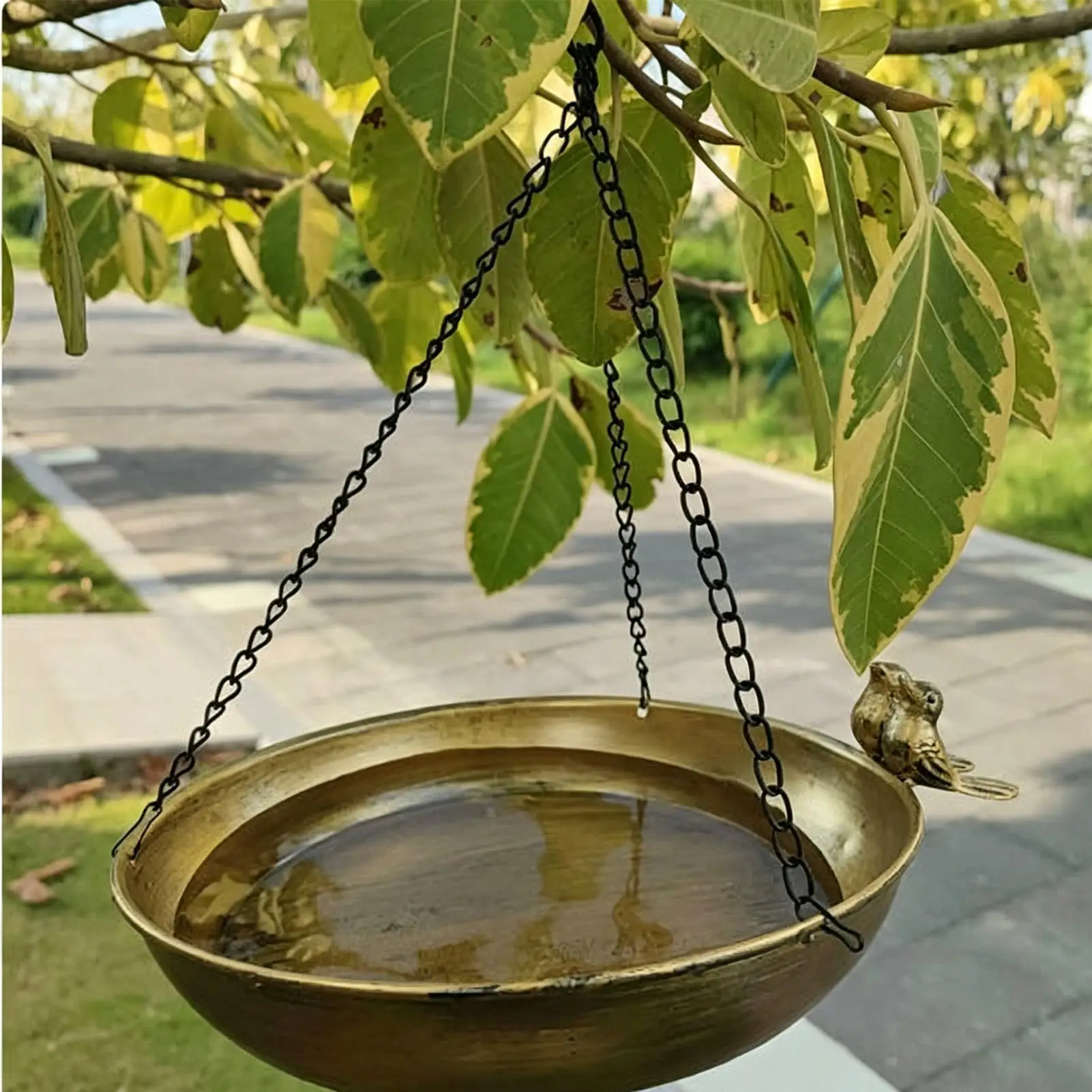 빈티지 금속 새 목욕통, 야외 정원용 금속 새 모이통, 마당, 파티오, 데크, 현관, 외부 마당용 금속 욕조형 모이통