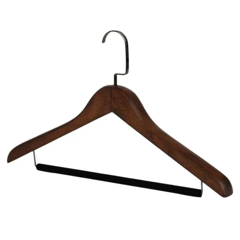 

Suit Hanger Rotatable Wooden Shirt Hanger with Velvet Bar Durable Strong Clothes Racks Home Closet Organizer for Bedroom