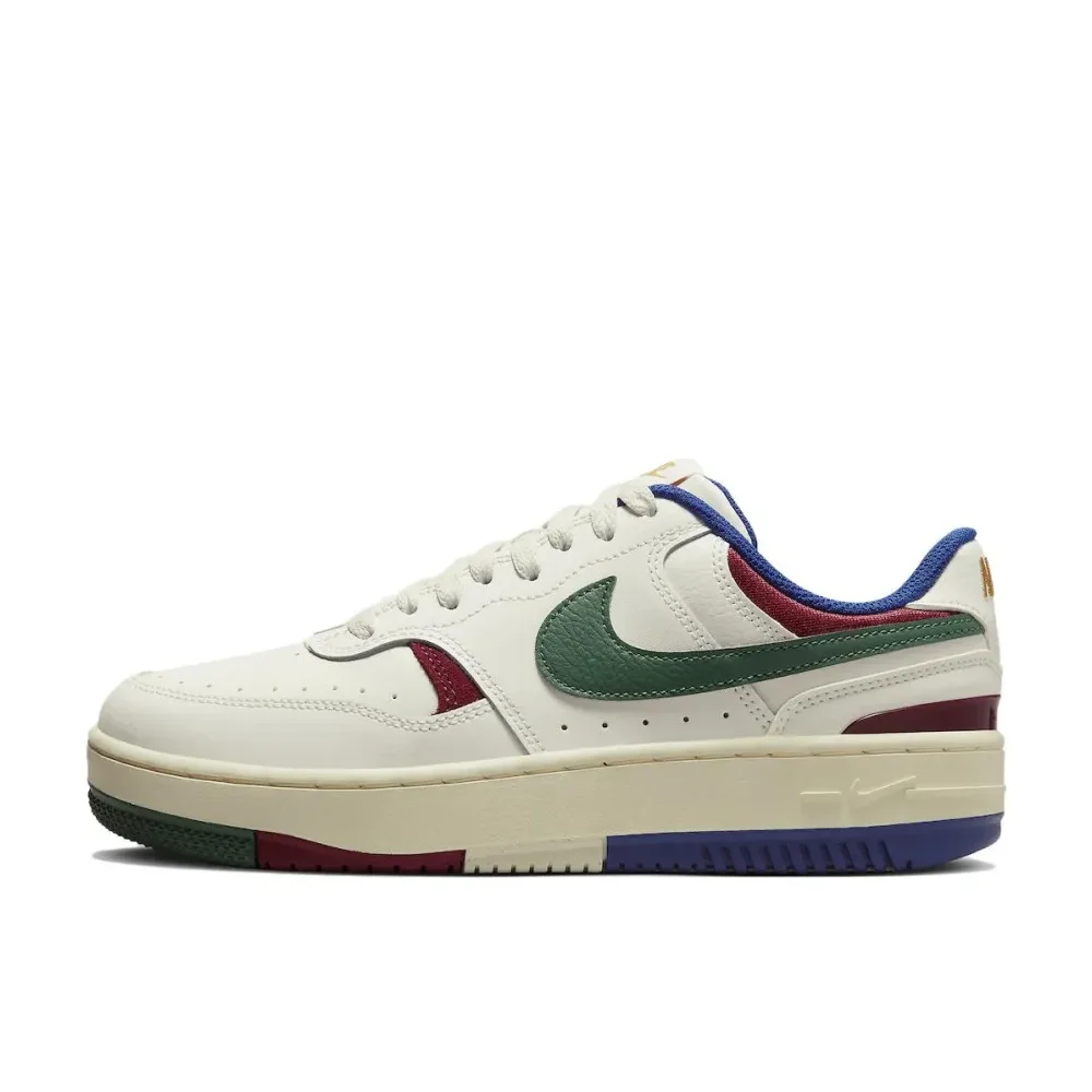 Nike Gamma Force Low Men's and Women's Fashion Board Shoes Comfortable and Slip Resistant White Green Blue Colorways