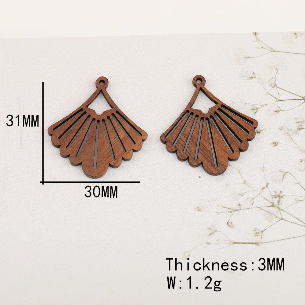 Cordial Design 50Pcs Charms/Natural Wood/Fan Shape/Pendant/DIY Earrings Accessories/Hand Made/Jewelry Findings & Components - cordial
