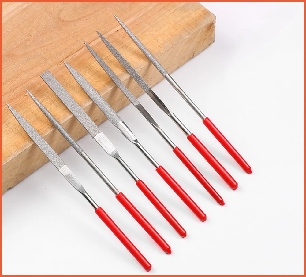 

Diamond Files for Metal Jeweler Stone Polishing Wood Carving Craft Double-cut Plating Needle File Set 3x140mm Hand Tools