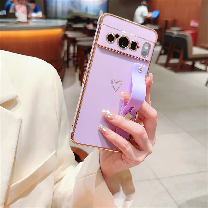 Wristband Phone Case For Pixel 7a 8 Pro Shockproof Soft Cover_voghion.com