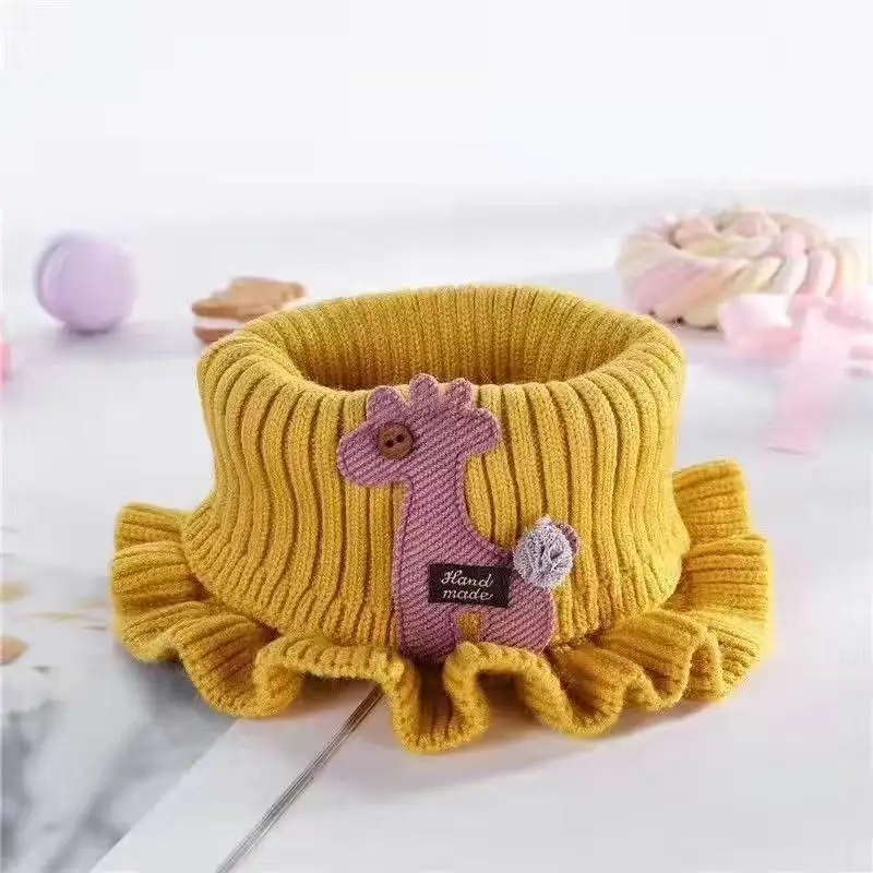 Winter Warm Scarf for Boys Girls Children Baby Neckwarmer Thick Collar Neckerchief Cotton Knitted Scarf