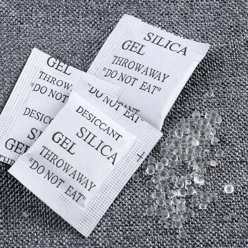 50/100 Packs 1g Deshumidificador Absorbente De Humedad Non-toxic Silicone Bag Desiccant Kitchen Room Life Dehumidifier