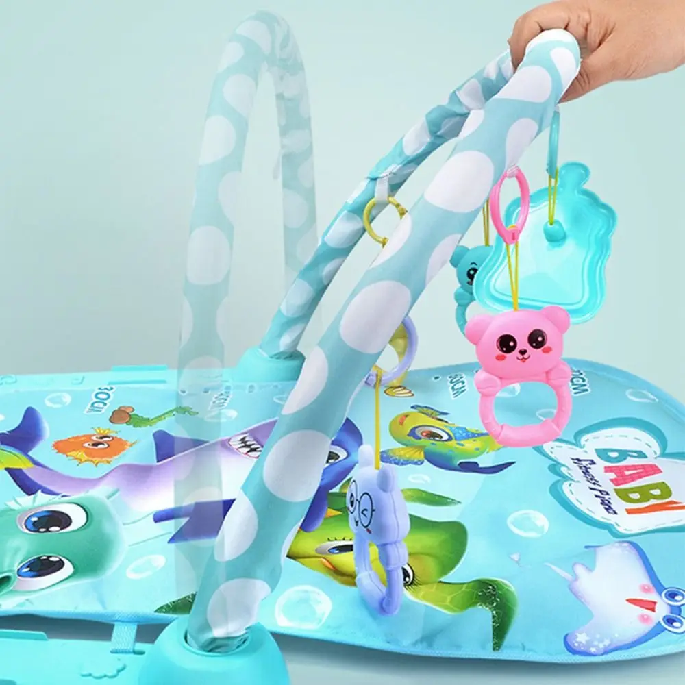 

With Piano Keyboard Music Rack Play Mat Plastic Sea Infant Fitness Crawling Mat With Hanging Toys Animal For Kids Gift