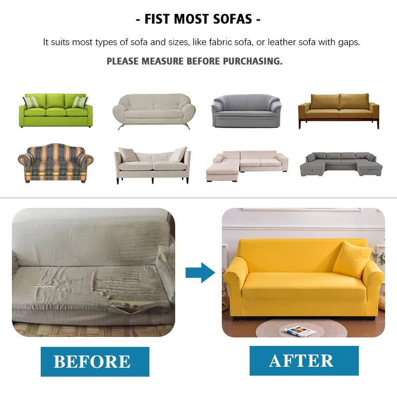 Water Repellent Sofa Cover Stretch Couch Cover Sofa Slipcover with Anti-Slip Foams Washable Furniture Protector for Kids, Pets 3