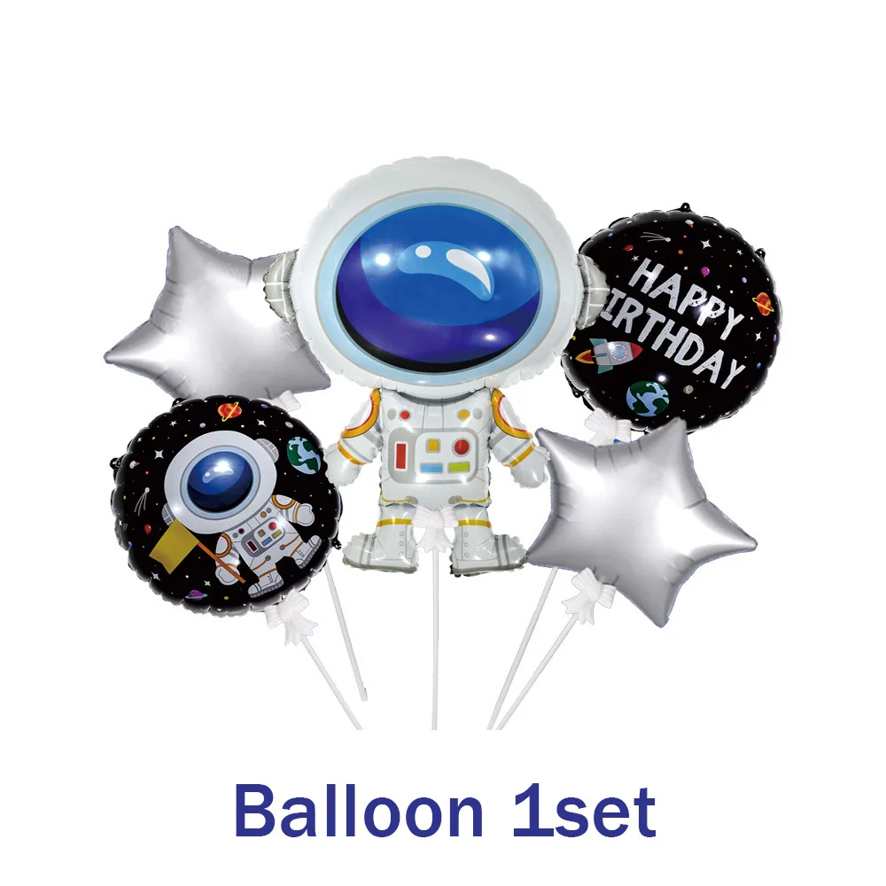 Cartoon Weltraum-Astronaut Geburtstagsparty Dekorationszubehör Galaxie-Planeten-Tasse Ballon-Hintergrund Kinder Porträt Foto-Requisiten – Detail 5