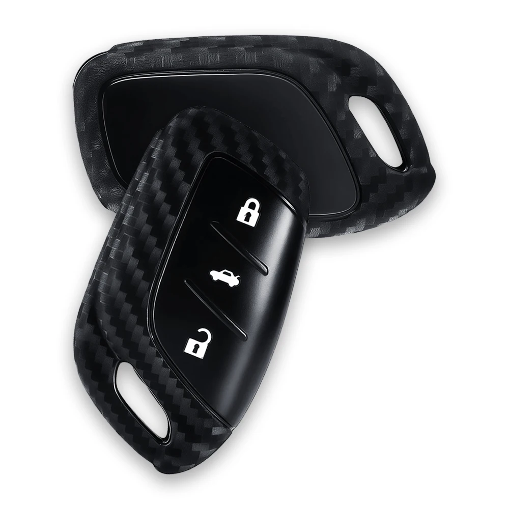 Carbon Fiber Style Silicone Key Cover Case