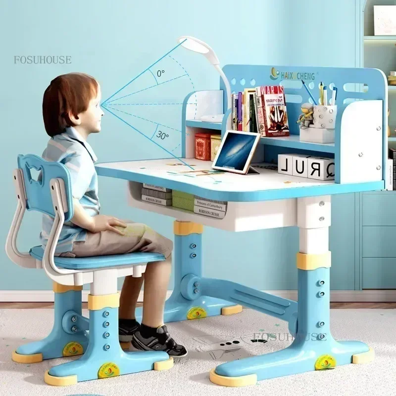 Household Desk and Chair Set for Kids Liftable Plastic Student Writing Kids Table Children's Study Table Primary School Desk